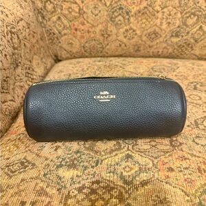 Coach Black Leather Makeup Brush Holder, NWT